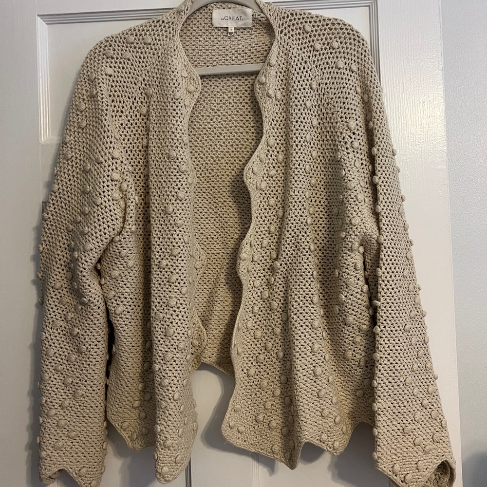 The Great Beige Dot Cardigan Sweater Size 3
